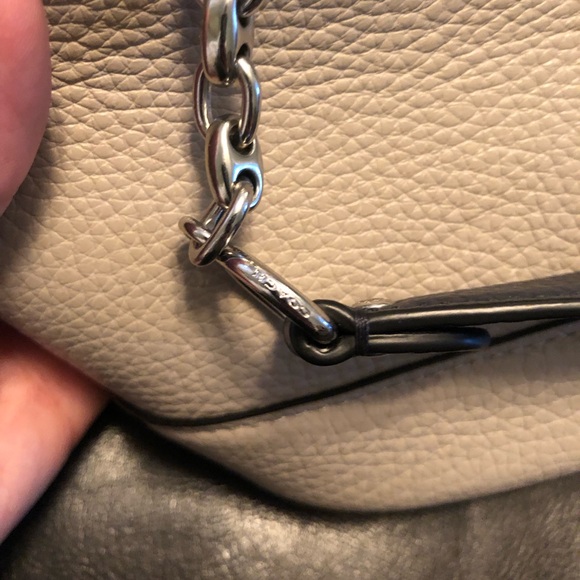 COACH Lane Bucket Bag In Colorblock Griege Navy Chainlink Turnlock - Picture 7 of 16